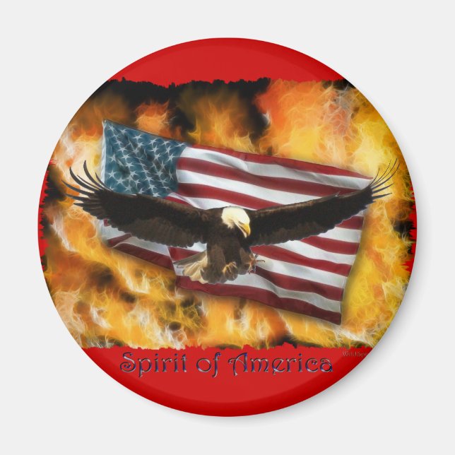 Örn & US Flagga Patriotic Collection Magnet (Framsidan)
