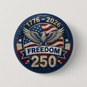 Örn USA 250 Patriotisk Flagga Rhinestone  Knapp