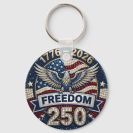 Örn USA 250 Patriotisk Flagga Rhinestone Nyckelring