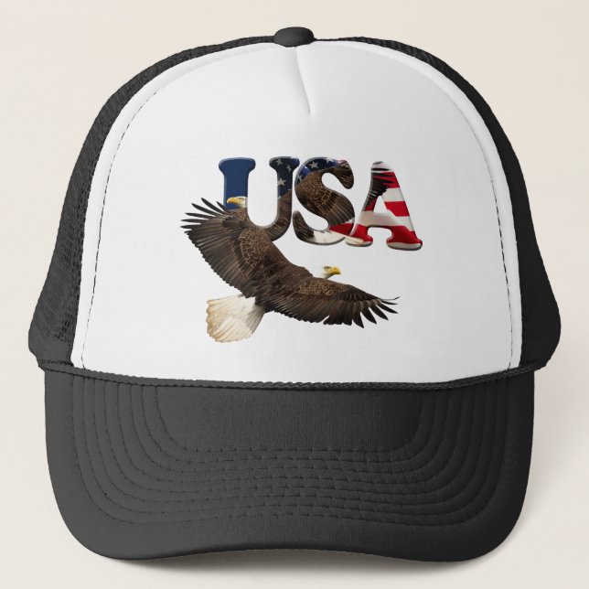 Örn & USA American Patriot Series Hat Truckerkeps (Framsida)