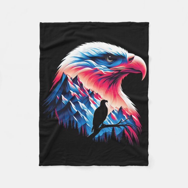 Örn USA:s Flagga 4 juli Patriotic Conceptua Fleecefilt (Framsidan)