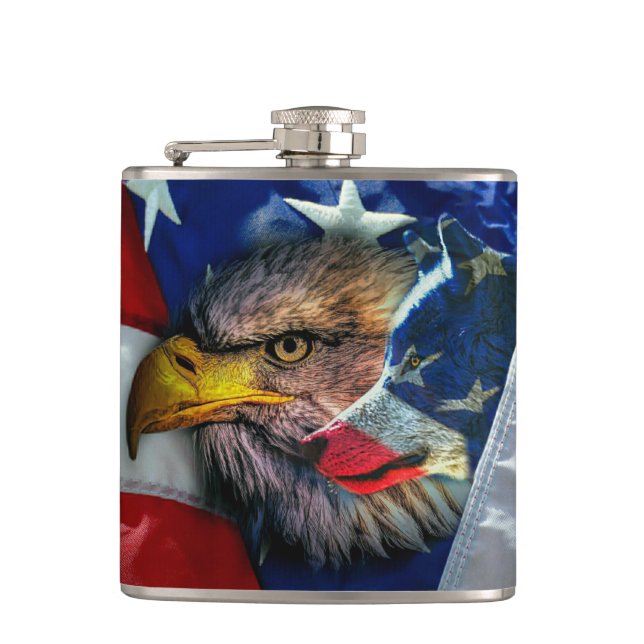 Örn Varg Amerikanska Flagga Fickplunta (Framsidan)