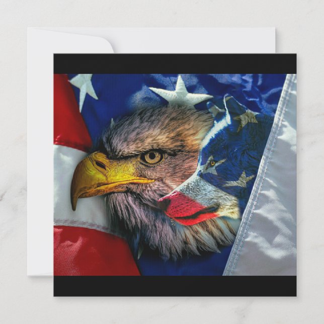 Örn Varg Amerikanska Flagga Inbjudningar (Framsida)