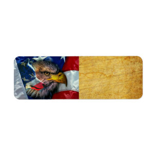 Örn Varg Amerikanska Flagga Returadress Etikett