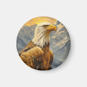 Örn vattenfärgsberg magnet