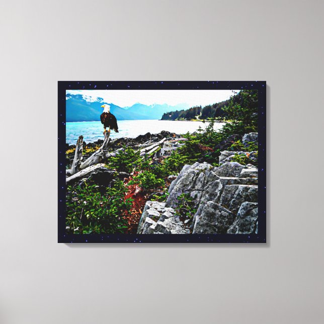 Örn vid Alaska Kusten Canvastryck (Framsida)