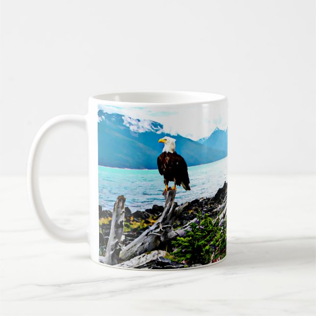 Örn vid Alaska Kusten Kaffemugg (Vänster)