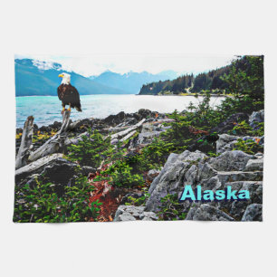 Örn vid Alaska Kusten Kökshandduk