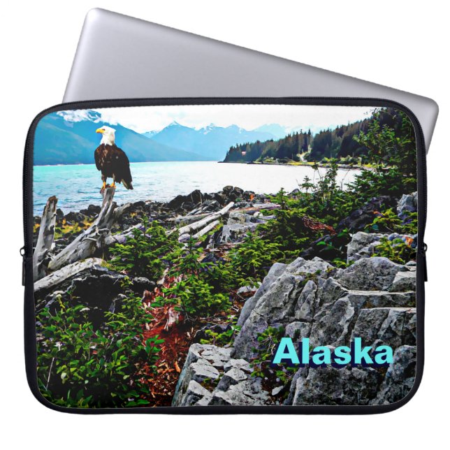 Örn vid Alaska Kusten Laptop Sleeve (Framsidan)