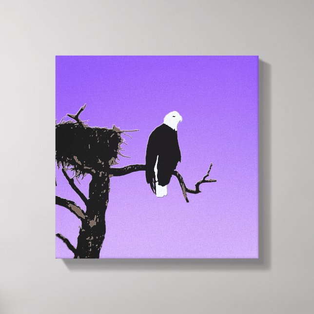 Örn vid Sunset - Original Wildlife Art Canvastryck (Framsida)