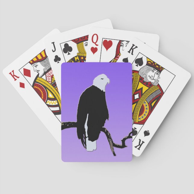 Örn vid Sunset - Original Wildlife Art Casinokort (Baksidan)