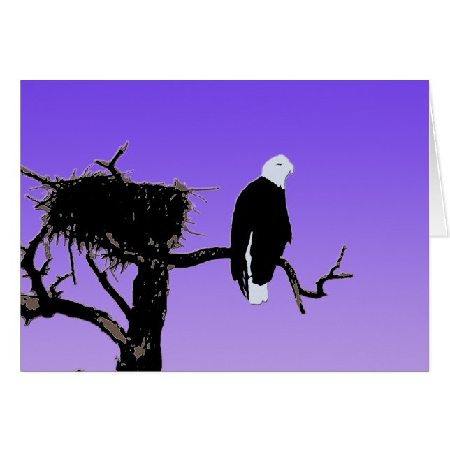 Örn vid Sunset - Original Wildlife Art Hälsningskort (Framsidan Horizontal)