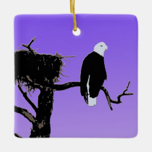Örn vid Sunset - Original Wildlife Art Julgransprydnad Keramik