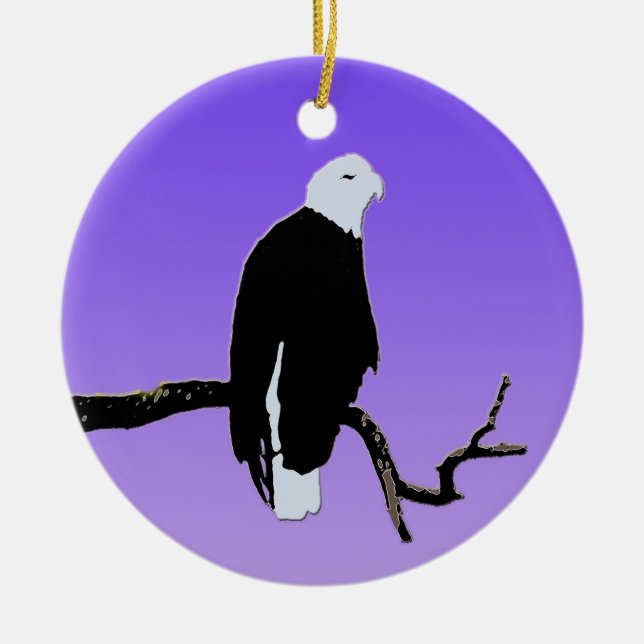 Örn vid Sunset - Original Wildlife Art Julgransprydnad Keramik (Framsidan)