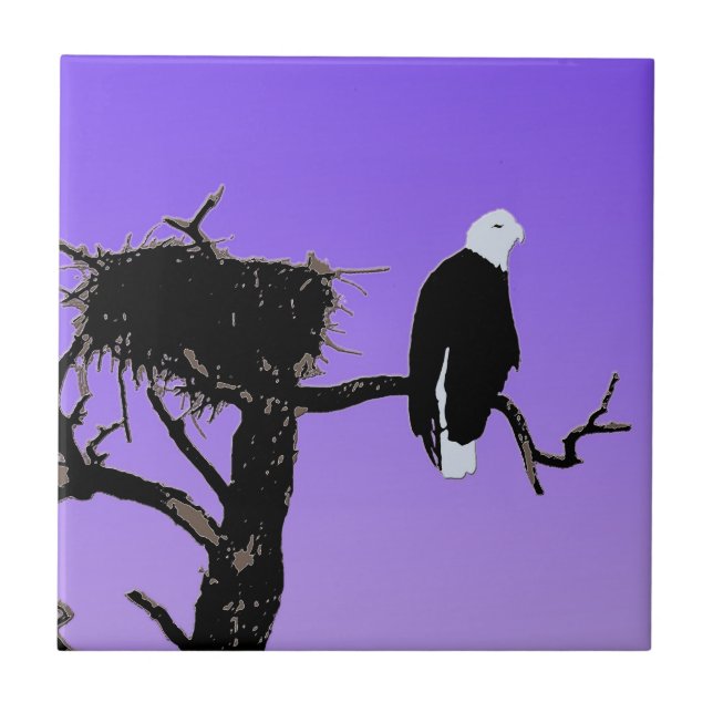 Örn vid Sunset - Original Wildlife Art Kakelplatta (Framsidan)