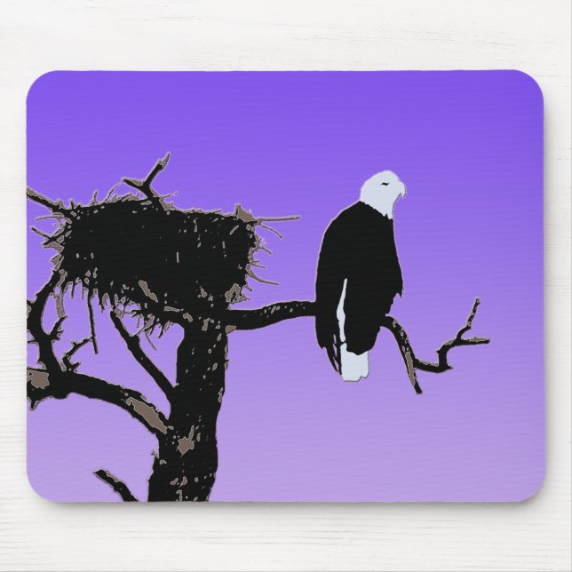 Örn vid Sunset - Original Wildlife Art Musmatta (Framsidan)