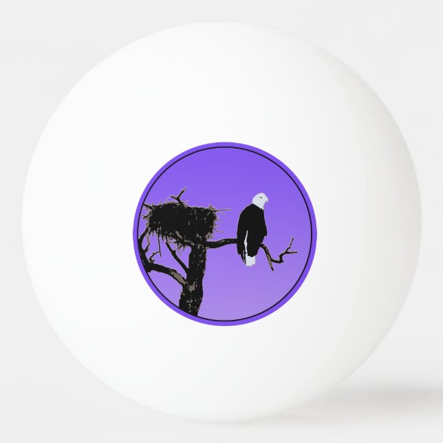 Örn vid Sunset - Original Wildlife Art Pingisboll (Framsidan)