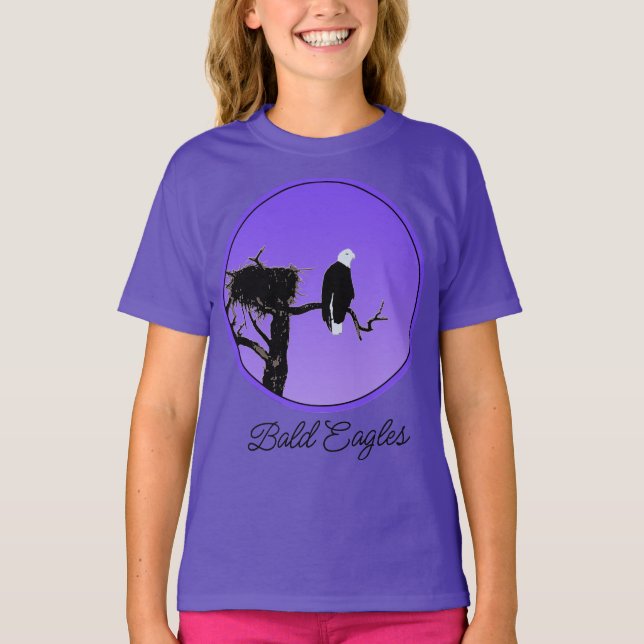 Örn vid Sunset - Original Wildlife Art T-Sh T Shirt (Framsida)