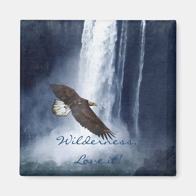 Örn & Waterfall Wildlife Nature Magnet (Framsidan)
