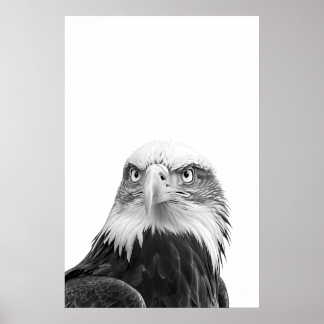 Örn Woodland Modern Porträtt svart vit Poster (Framsidan)