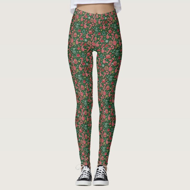 Ornament 6-7 Meme Christmas Doodles Leggings (Framsida)