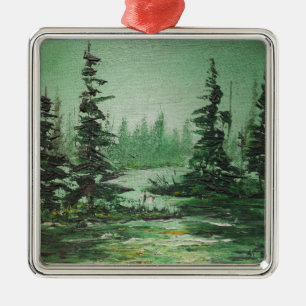 Ornament Ann Hayes Painting Grönt Forest