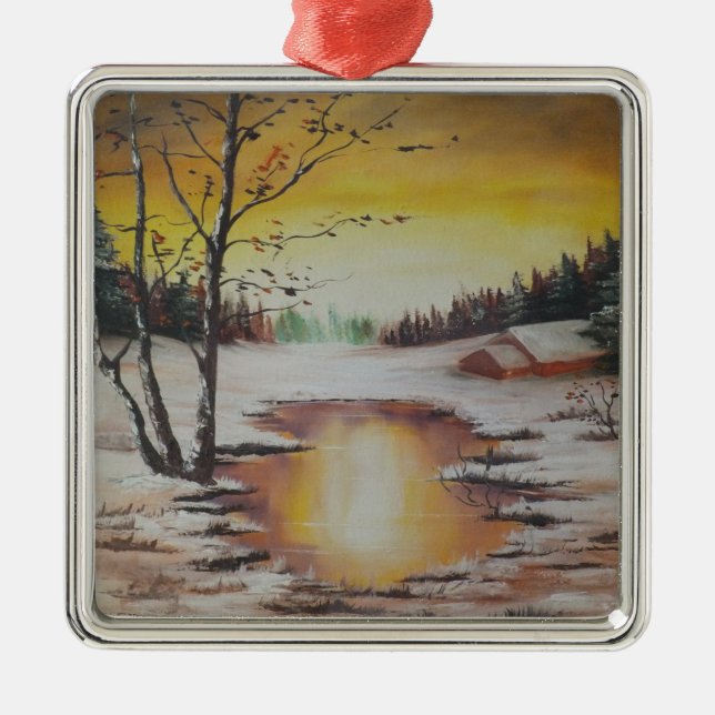 Ornament Ann Hayes Painting Winter Scene (Framsidan)