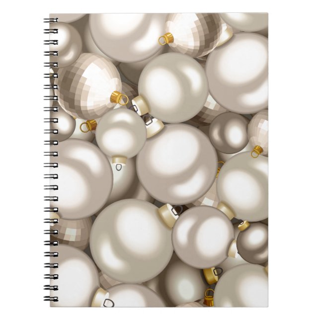 Ornament av silver christmas anteckningsbok med spiral (Framsidan)