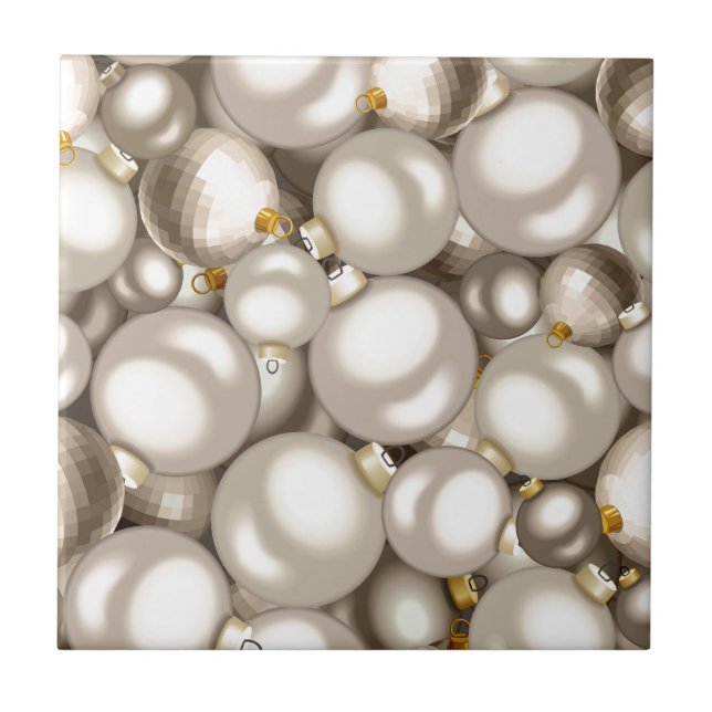 Ornament av silver christmas kakelplatta (Framsidan)