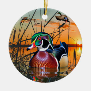 Ornament av trä Anka, Flies Mallard