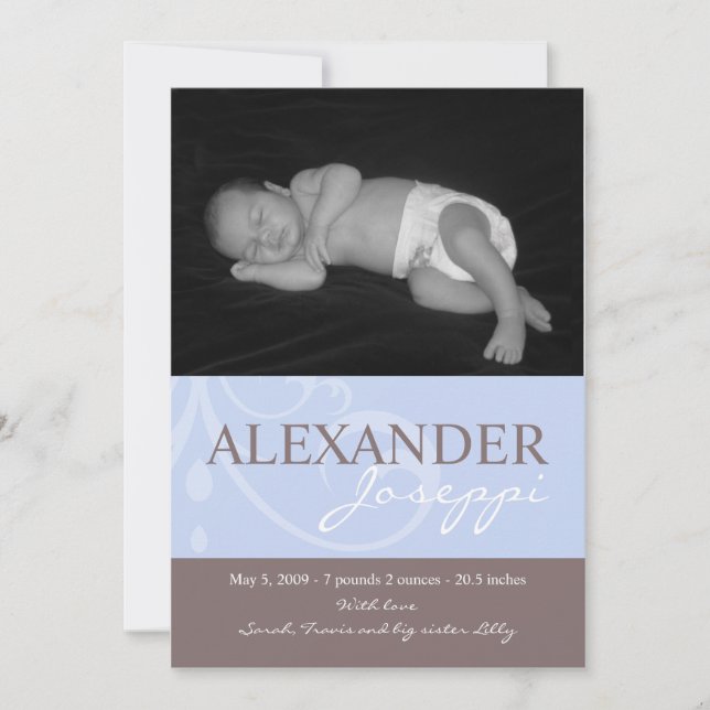 Ornament Blue Baby Meddelande (Framsida)