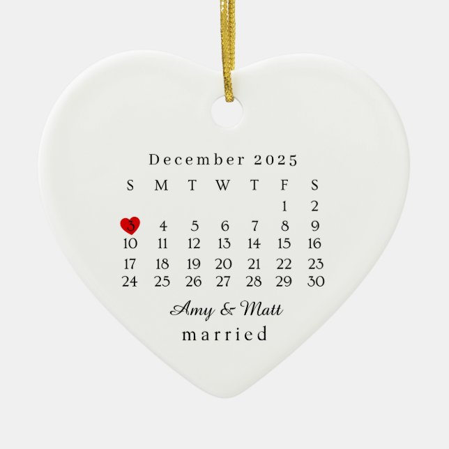 Ornament, Bröllop Gift, Bröllop Julgransprydnad Keramik (Framsidan)