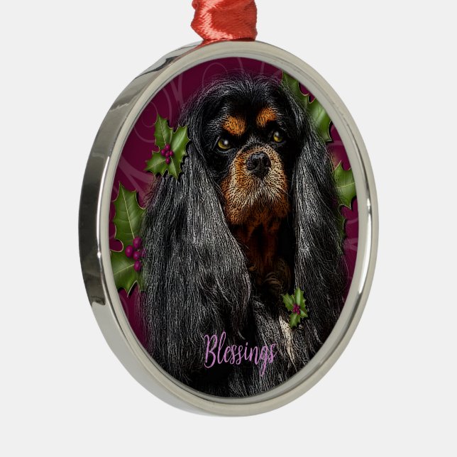 Ornament, Cavalier Spain Black och Tan Gift Julgransprydnad Metall (Höger)