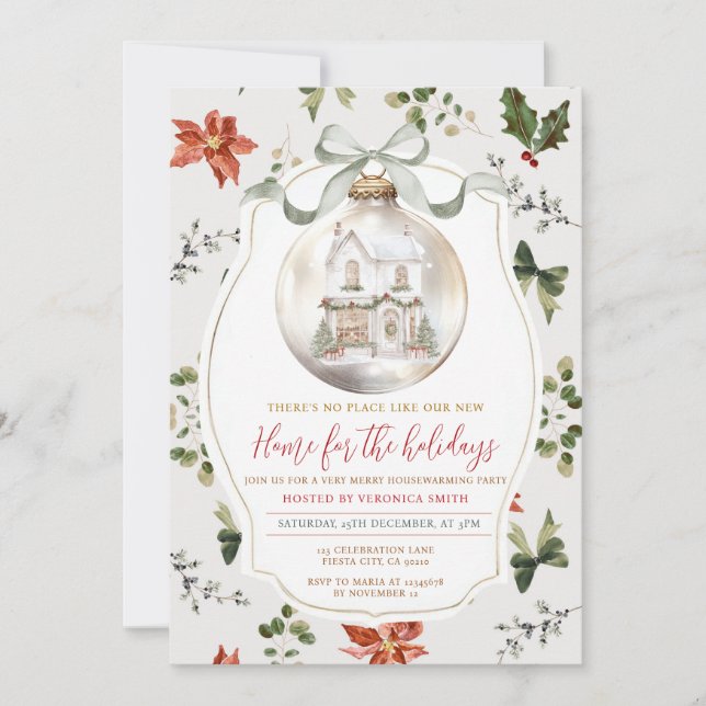 Ornament Christmas Housewarming Party New Home Inbjudningar (Framsida)