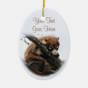 Ornament: Coatimundi #5 (Oval) Julgransprydnad Keramik