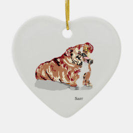 Ornament: English Bull Dog Julgransprydnad Keramik