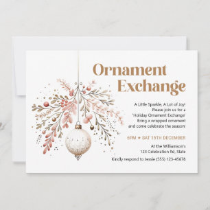 Ornament Exchange för Ornament Swap-gruppinbjudan Julkort
