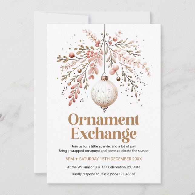 Ornament Exchange-gruppinbjudan Inbjudningar (Framsida)