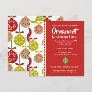 Ornament Exchange Party - julinbjudan Inbjudningar