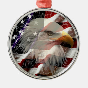 Ornament för American Eagle Flagga Round