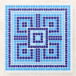 Ornament för den grekiska mosaikplattan - blå nyan