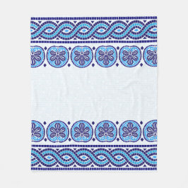 Ornament för den grekiska mosaikplattan - blå nyan fleecefilt