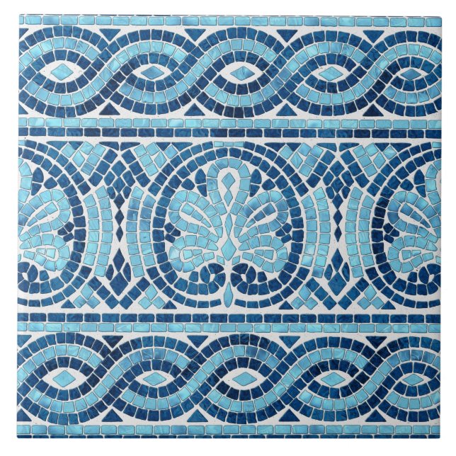 Ornament för den grekiska mosaikplattan kakelplatta (Framsidan)