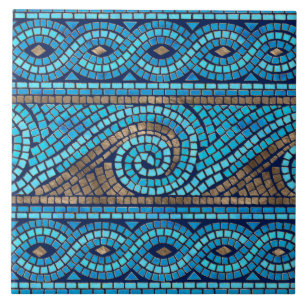 Ornament för den grekiska mosaikplattan kakelplatta