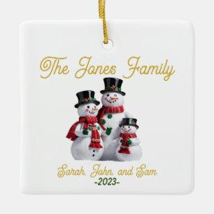 Ornament för familjen Anpassade Snögubbe