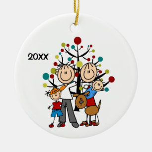 Ornament för familjen stick figur