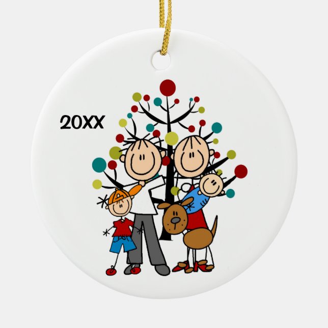 Ornament för familjen stick figur (Framsidan)