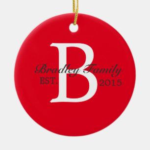 Ornament för Family Monogram-Anpassningsbar
