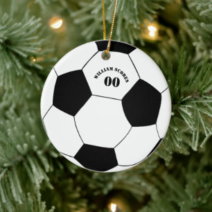 Ornament för fotboll och fotboll med Namn och numm