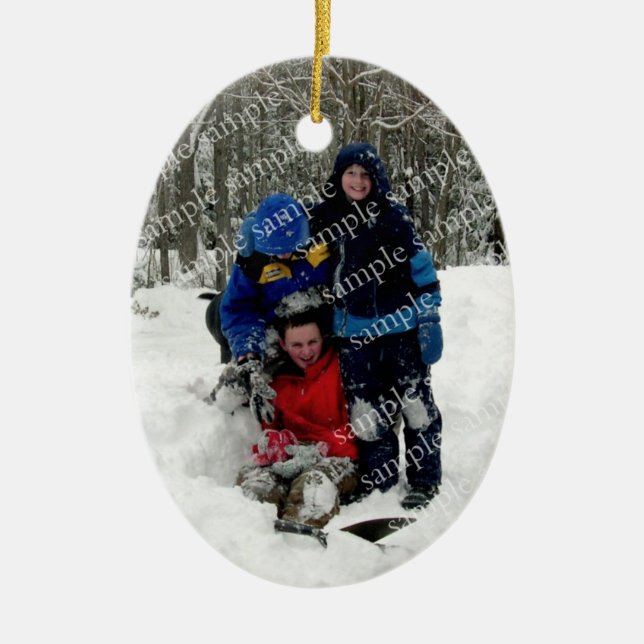 Ornament för fotomall för julgran-oval (Framsidan)